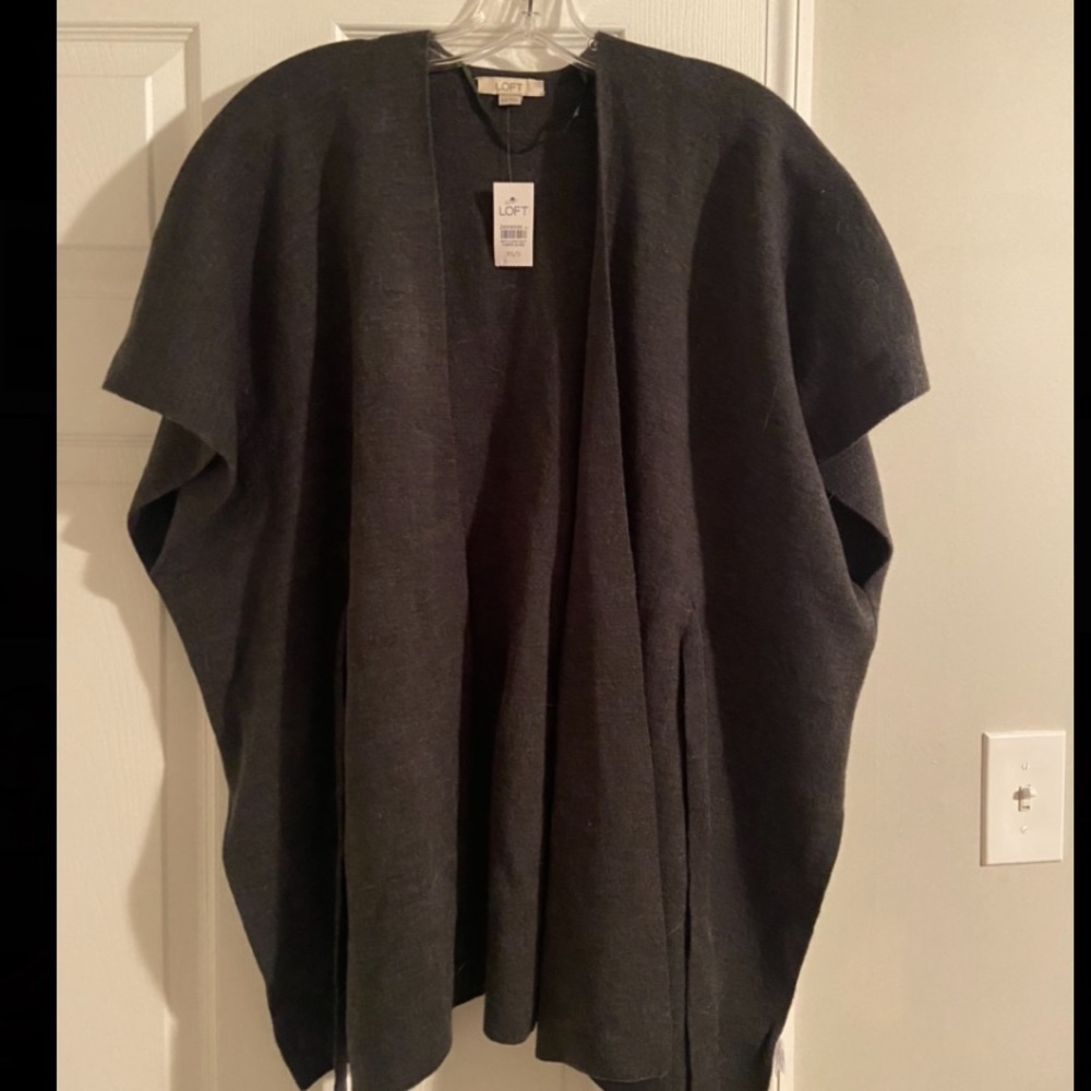 NWT! Loft Dark gray cardigan with belt